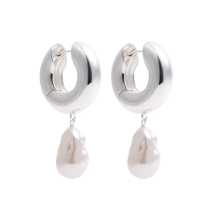 ELIOU Perla silver-plated pearl hoop earrings